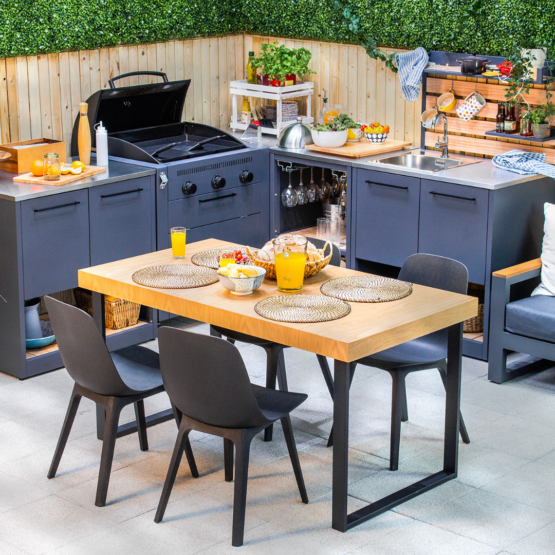 Outdoor Küche Modul Spülbecken mit Edelstahl-Arbeitsplatte livestyle