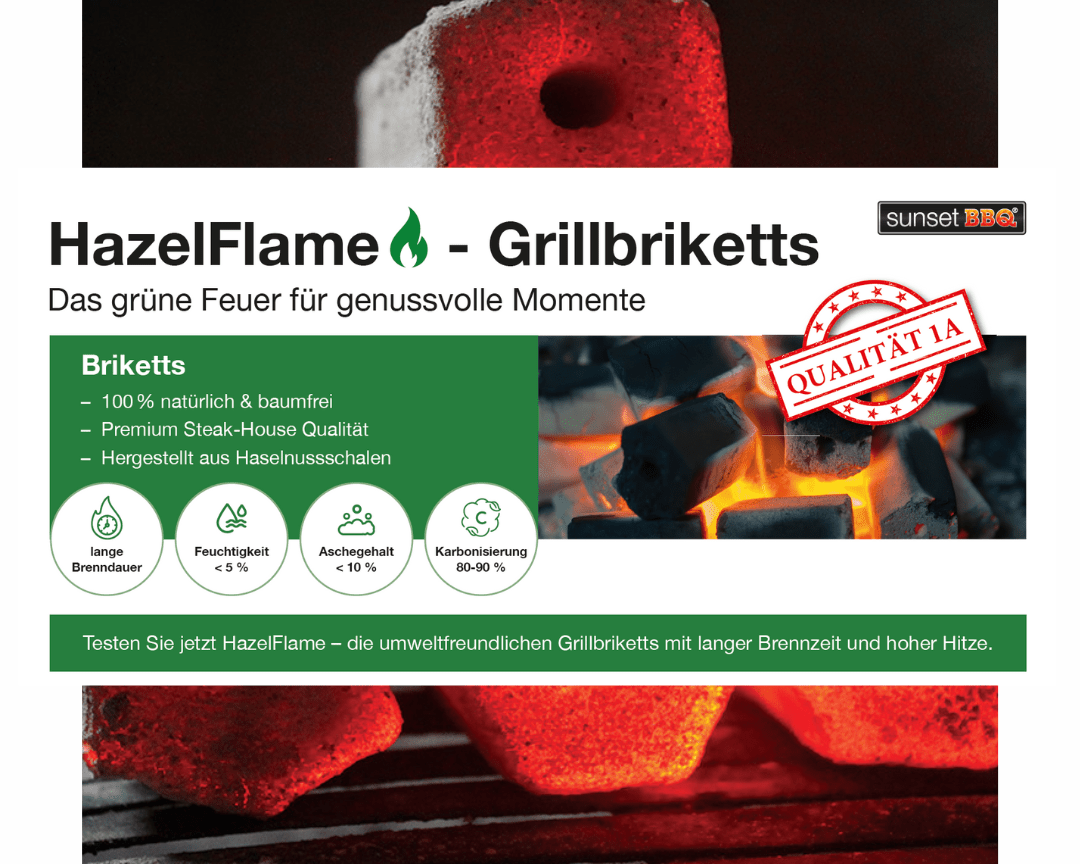 HazelFlame Grillbriketts - Hexagon Form 5cm lang/5 cm Ø - kitchen - more.ch