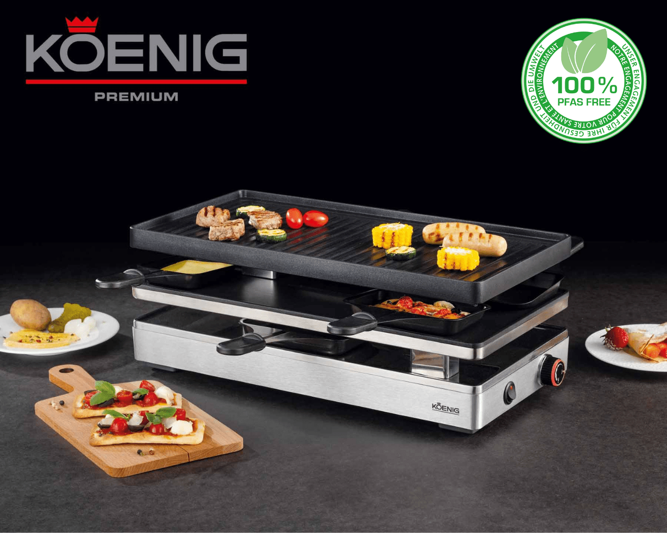 Pizza Raclette - Grill 4in1 von KOENIG - kitchen - more.ch
