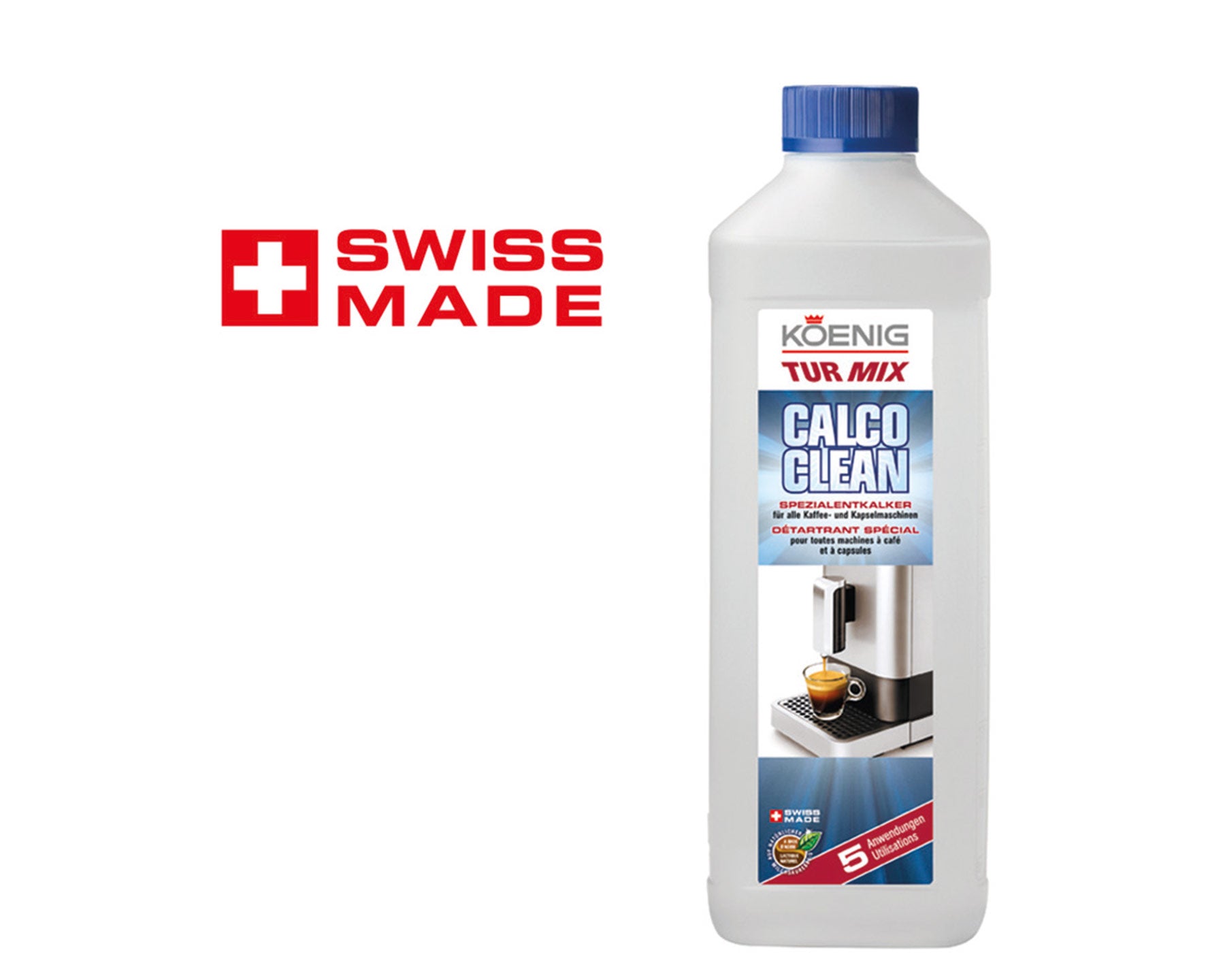 Entkalker für alle Kaffeevollautomaten, Calco Clean, 500 ml - kitchen-more.ch, swiss made, kostenloser Versand