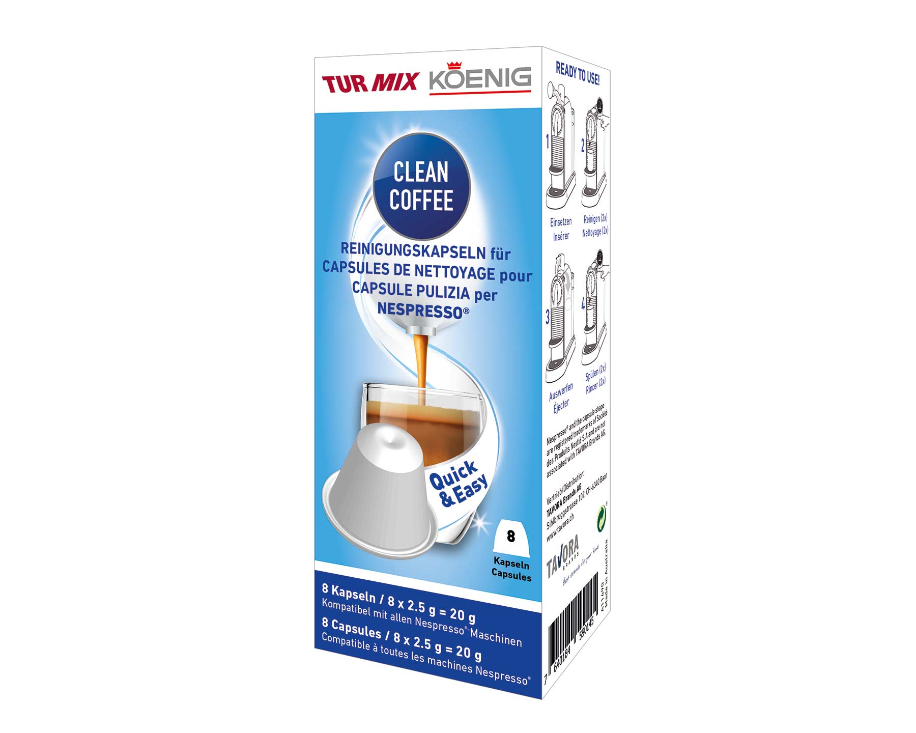 Clean Coffee, Reinigungskapseln für Nespresso Maschinen - kitchen-more.ch, kostenloser Versand in der ganzen Schweiz