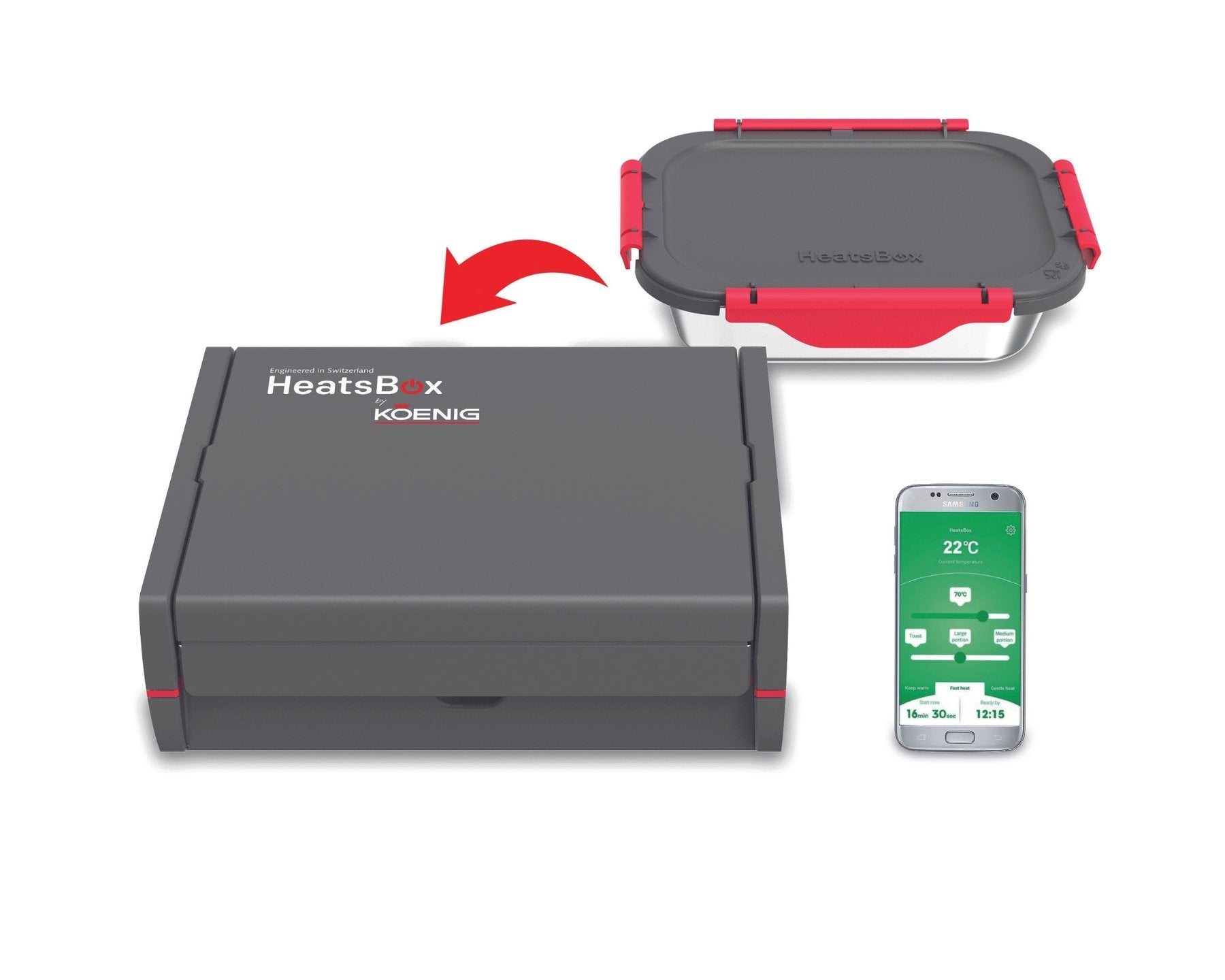 KOENIG HeatsBox, the world's first intelligent, heatable lunch box