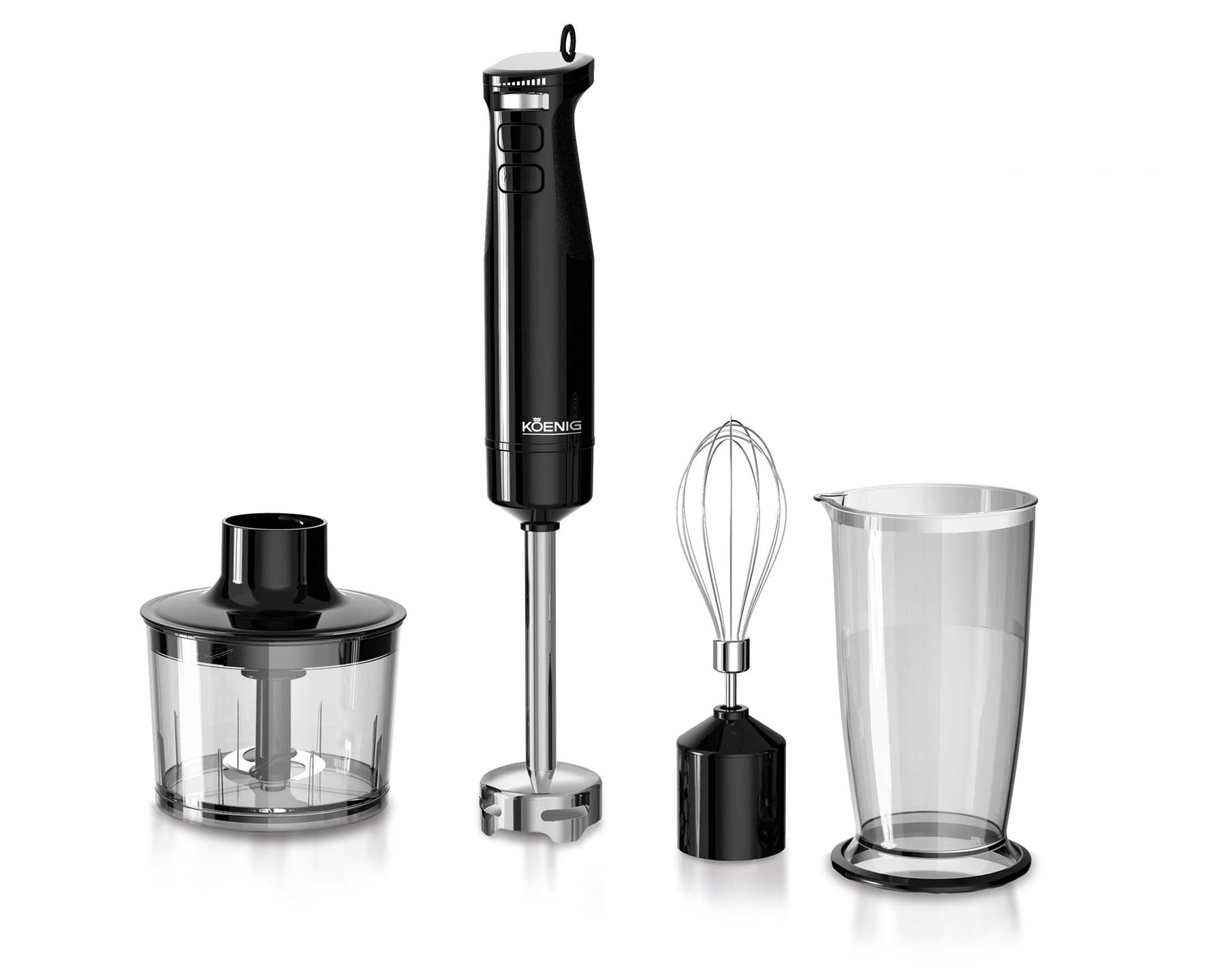 KOENIG Stabmixer-Set Black Line - kitchen-more.ch, kostenloser Versand in der ganzen Schweiz, mit Zubehör