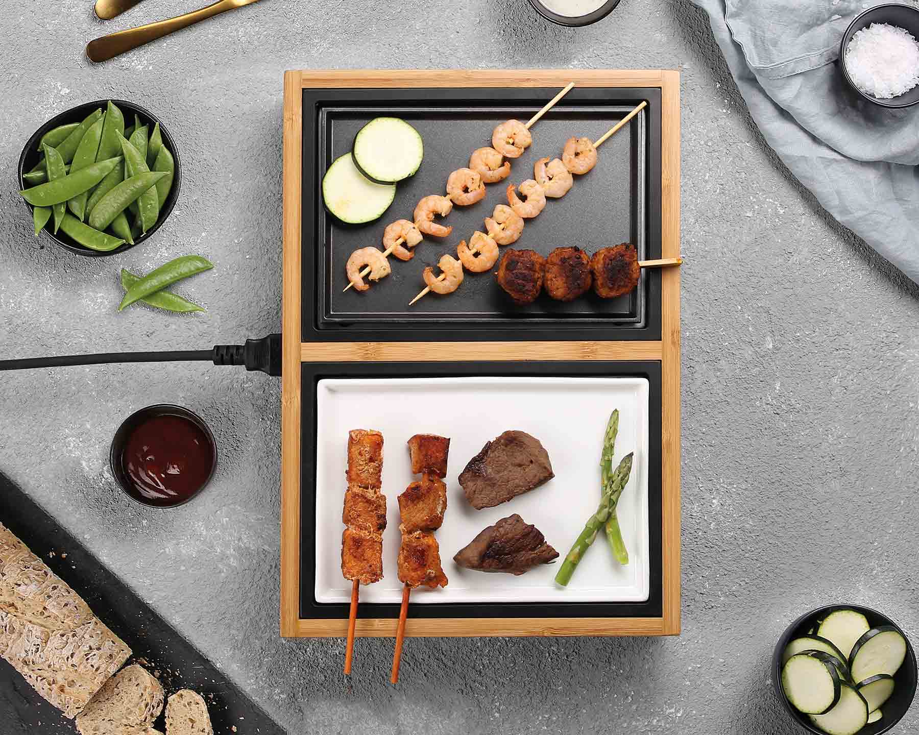 KOENIG Tischgrill Dinner für zwei Personen, erweiterbar - kitchen-more.ch, kostenloser Versand in der ganzen Schweiz