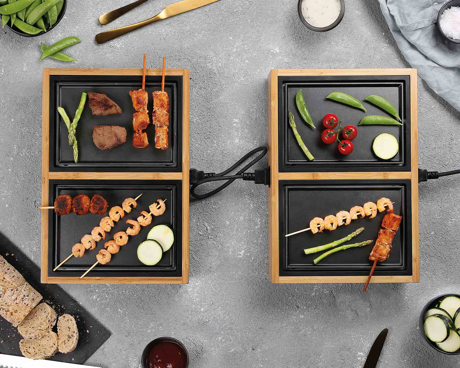 KOENIG Tischgrill Dinner for 4 (Duo) für vier Personen - kitchen-more.ch, kostenloser Versand in der ganzen Schweiz