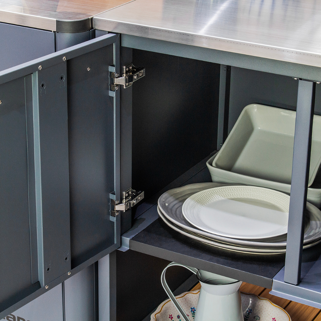 Outdoor Küche Modul Standard mit Edelstahl-Arbeitsplatte livestyle