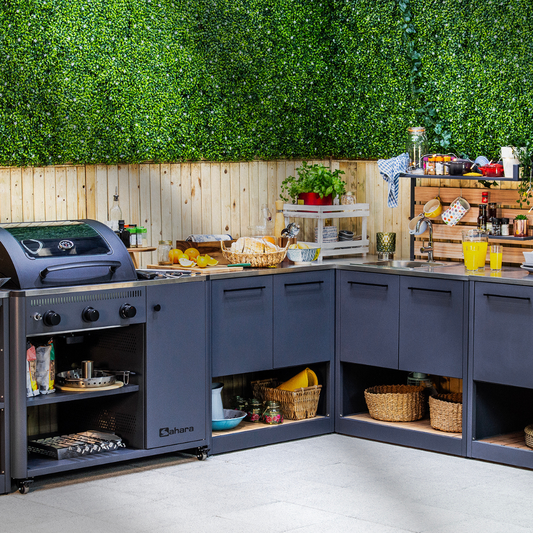 Outdoor Küche Modul Spülbecken mit Edelstahl-Arbeitsplatte livestyle