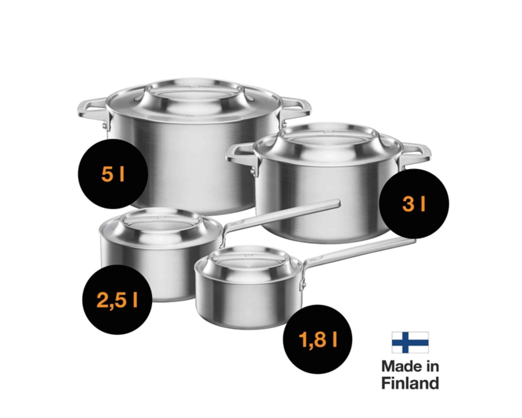 Norden Stahl - Kasserolle 5l, unbeschichtet von Fiskars - kitchen - more.ch