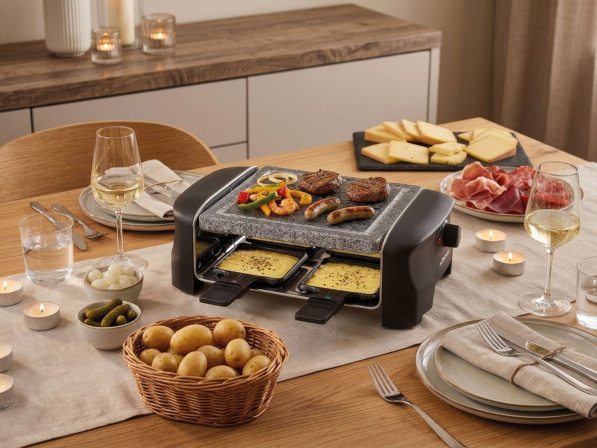 Raclette Gourmet «Grill und Stein», 4er von KOENIG - kitchen-more.ch