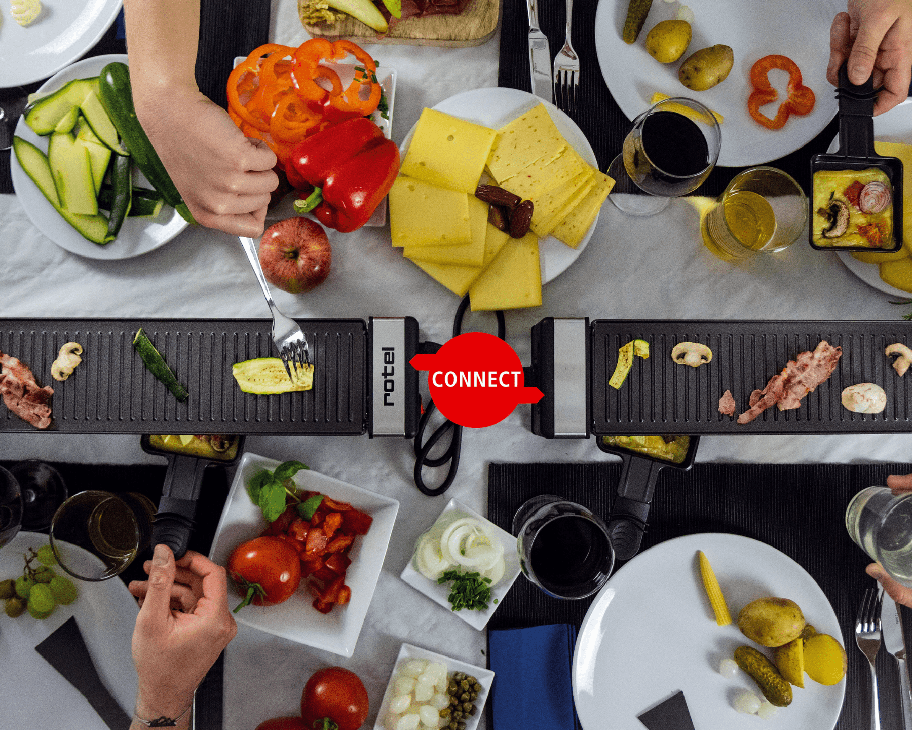 Raclette/Tischgrill «Connect» für 4 bis 8 Personen von rotel - kitchen - more.ch